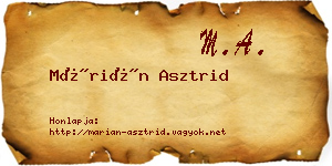 Márián Asztrid névjegykártya